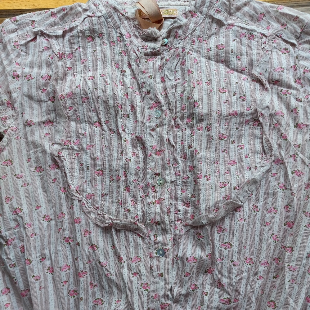 🍀Cute Vintage Floral Buttoned Drop Waist Shirt Dress!!!! - Picture 2 of 12